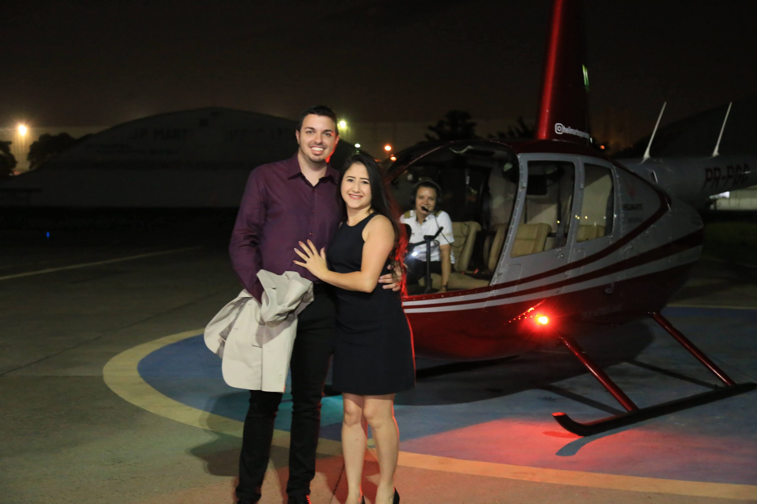 Pedido de casamento em passeio de helicoptero