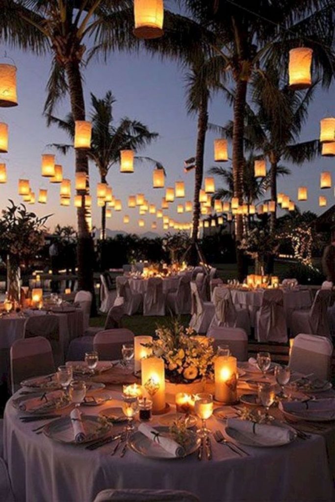 iluminação de casamento com velas