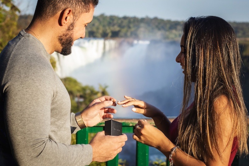 noivado nas Cataratas do Iguaçu com anel