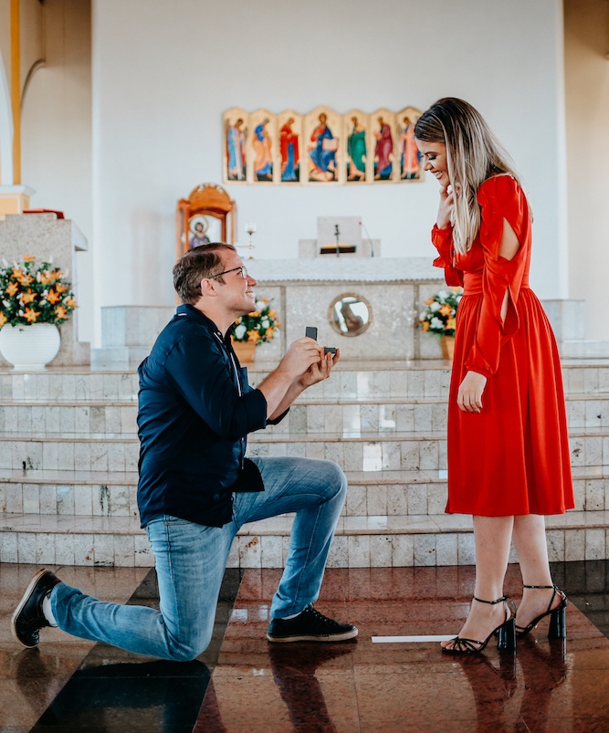 pedido de casamento no altar