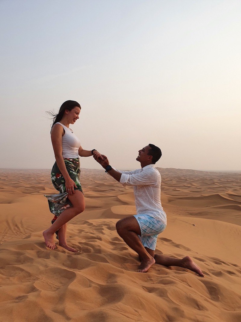 pedido de casamento em Dubai