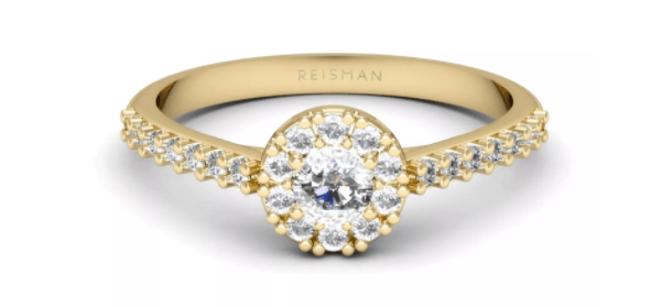 anel de noivado estilo halo ring
