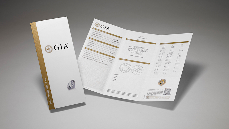 relatório de diamante certificado GIA