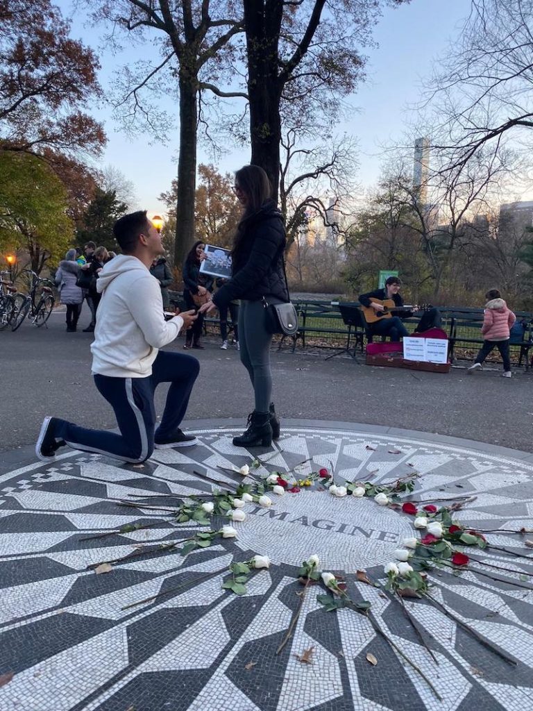 surpresa romântica preparada no Central Park