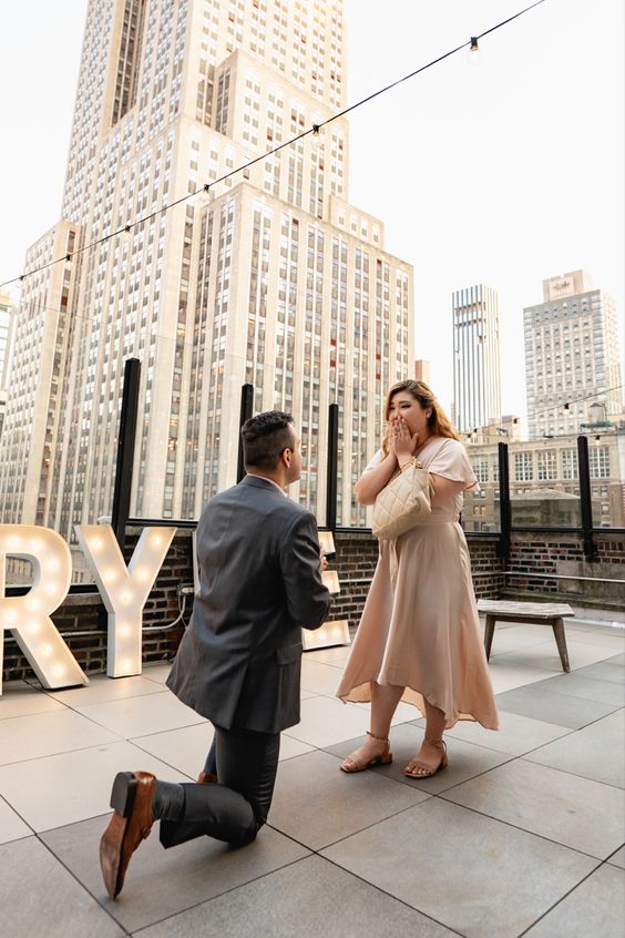 lugares para pedido de casamento no terraço em New York
