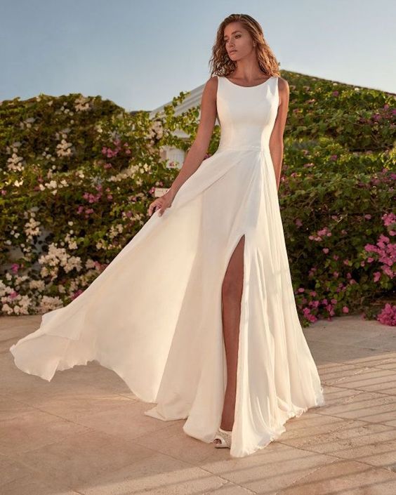 vestido de noiva com fenda