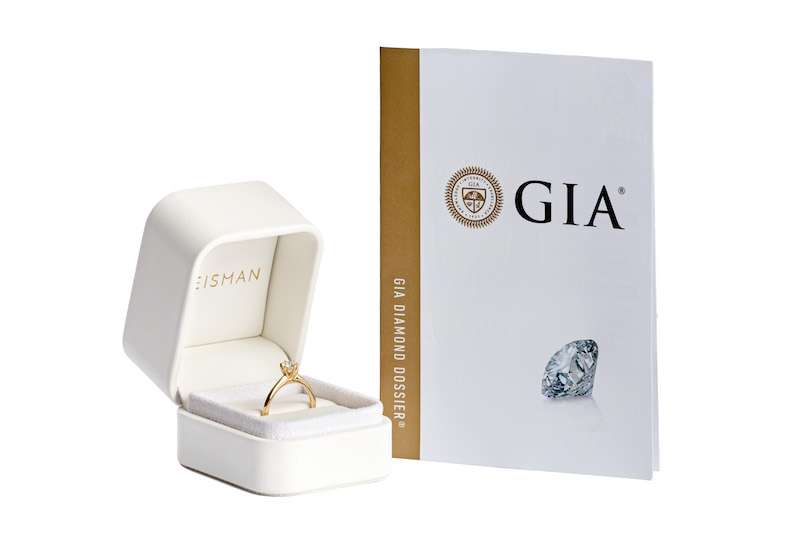 Anel de noivado solitário com Diamante GIA