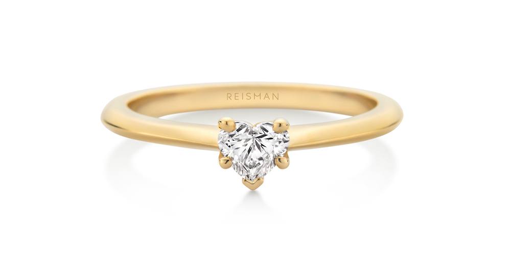 anel com diamante de coração para pedido de casamento