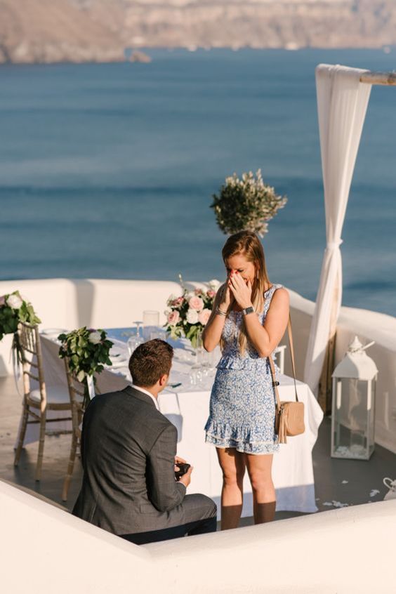 ideia de pedido de casamento na Grécia