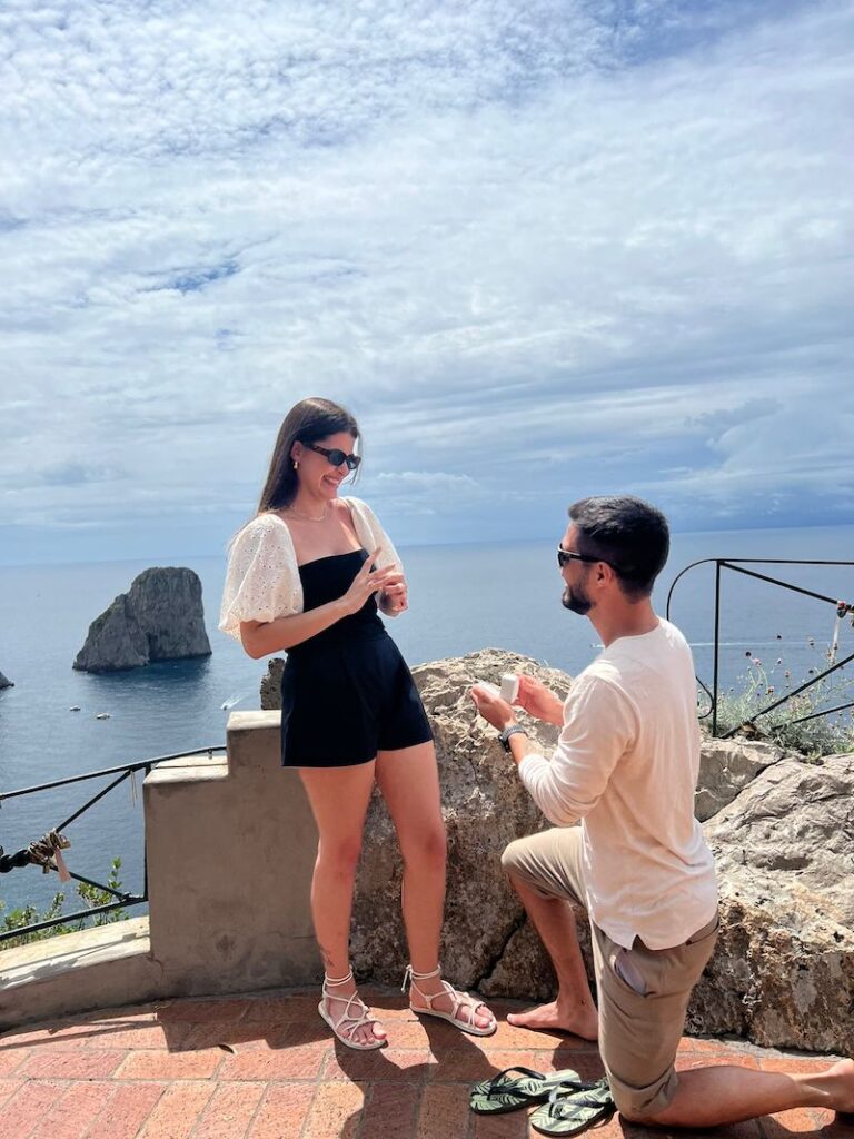 pedido de casamento surpresa em Capri