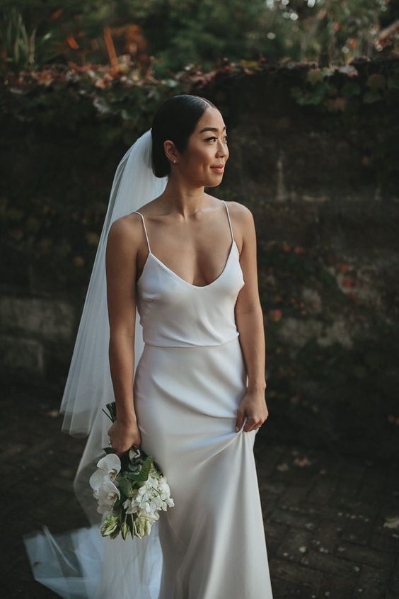 vestido de noiva com alça fina
