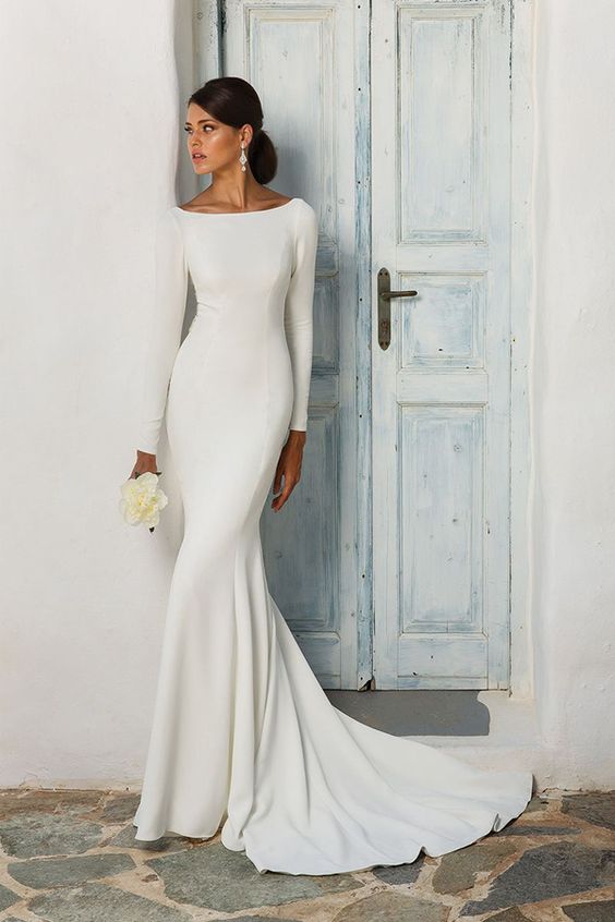 vestido de noiva com design minimalista