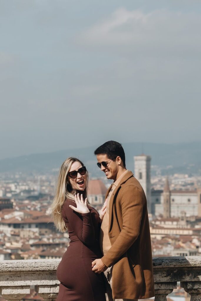 pedido de casamento na Piazzale Michelangelo