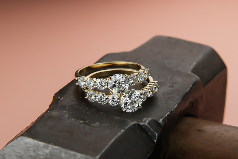 pontuações de diamantes do anel