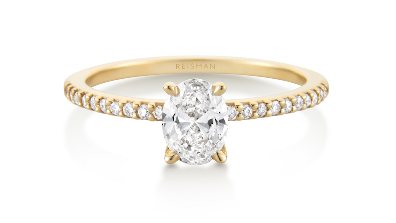 solitário com diamante na lapidação Oval