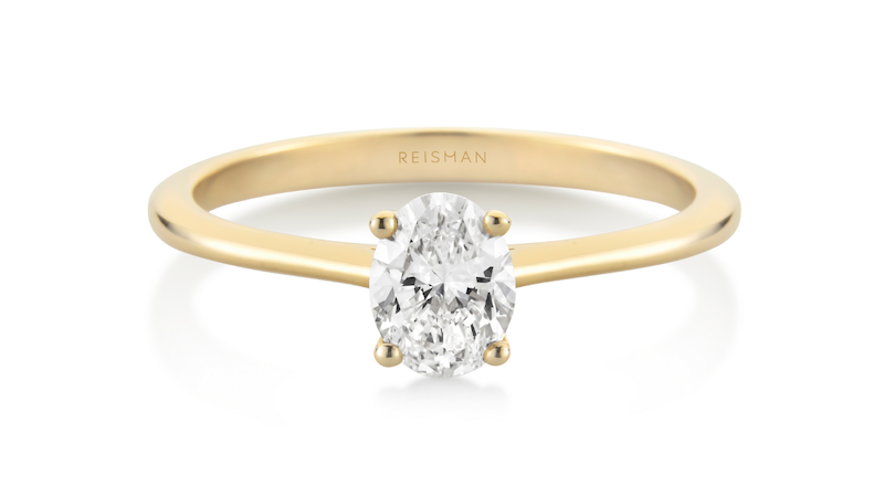 solitário com diamante oval