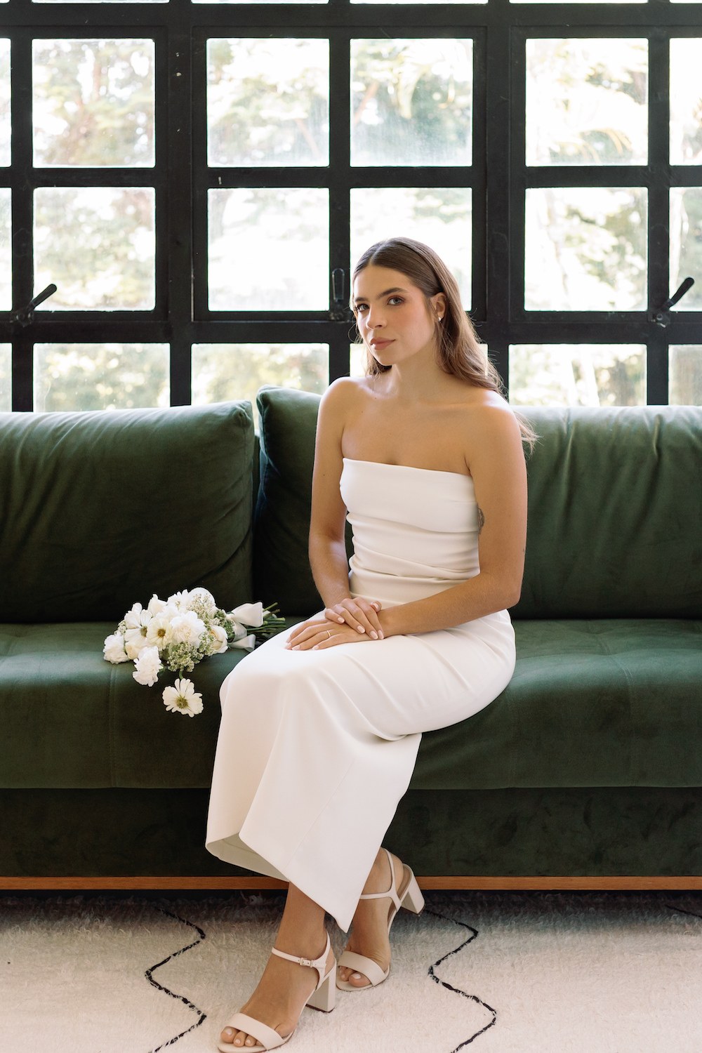 vestido midi para noiva