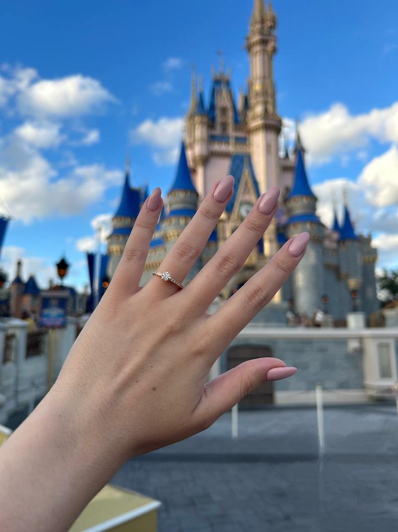 pedido na Disney com anel de diamantes