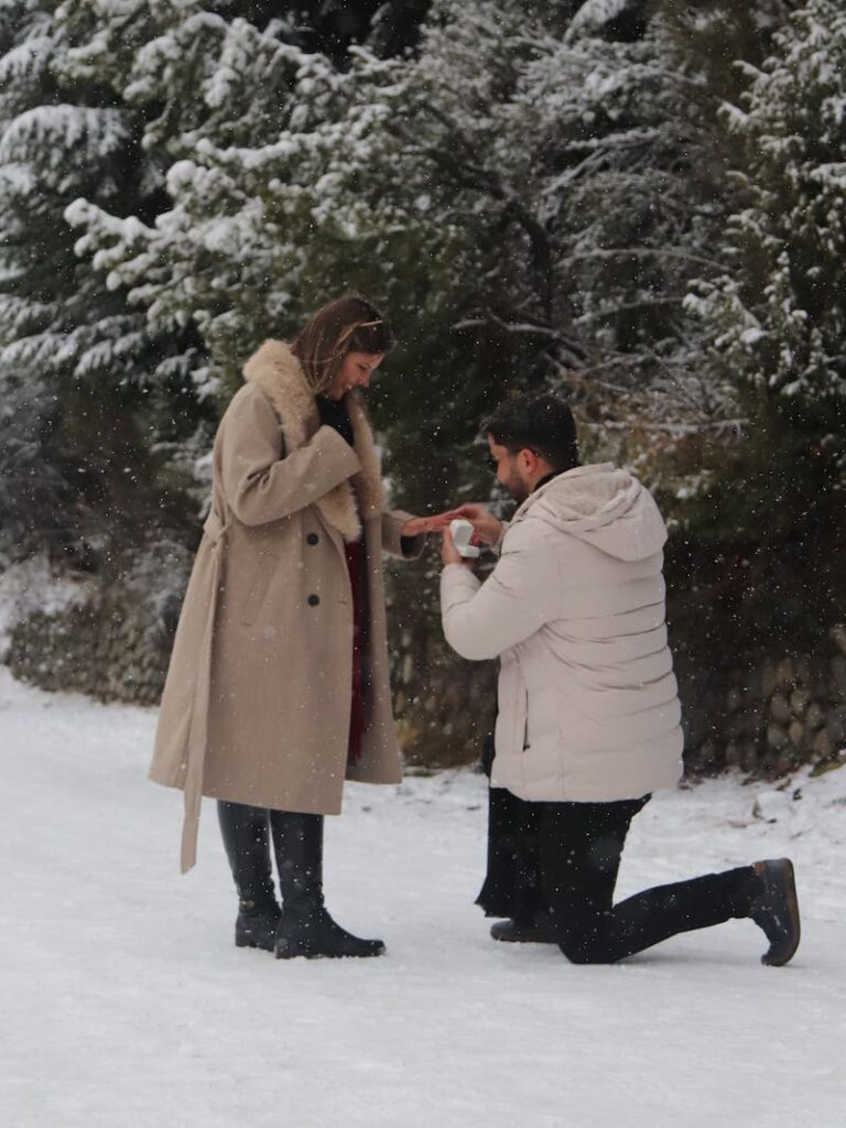 pedido de casamento na neve