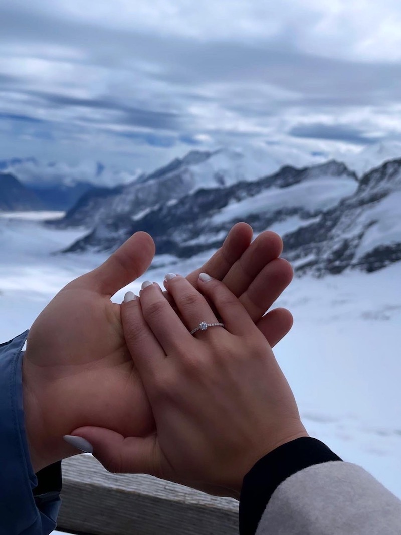 pedido de casamento na neve