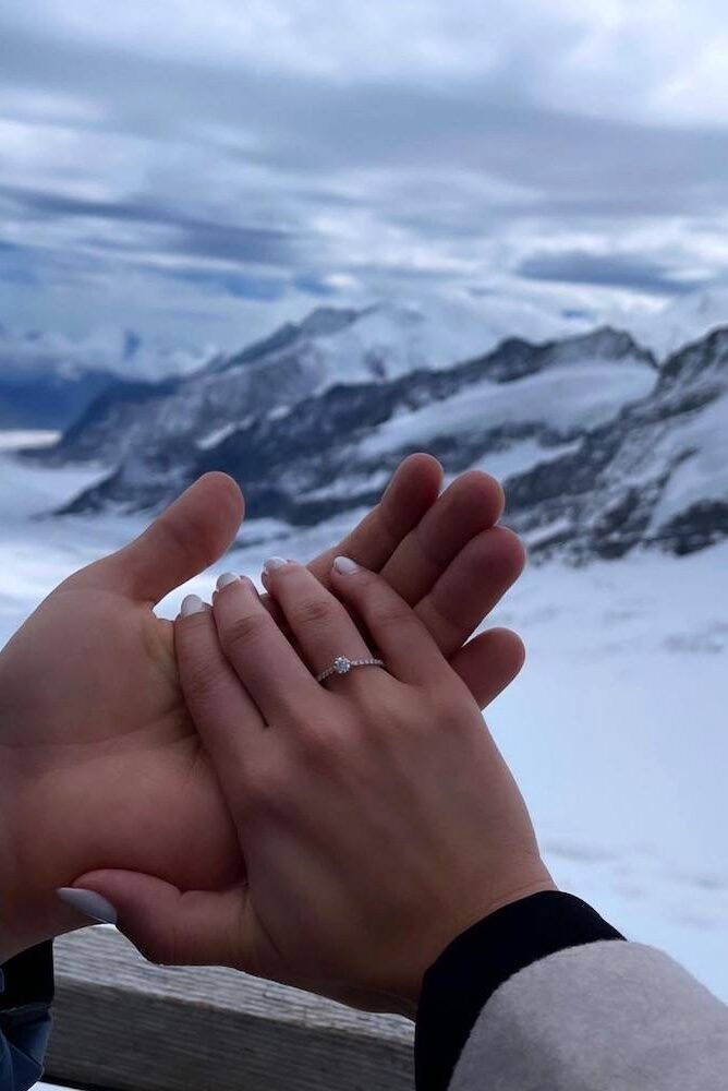 pedido de casamento na neve